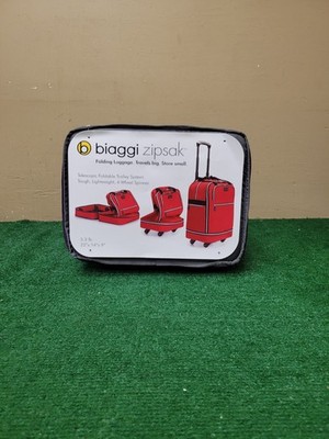 NEW Biaggi Zipsak 22x14x9 Foldable Spinner Carry On Luggage PURPLE (BFEB-05-140)
