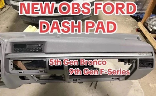 1994+ Ford F150 F250 F350 Bronco OBS Truck Dash pad Opal gray. REPRODUCTION