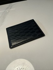 Rare KITH Embossed Leather Card Holder   Navy Blue   Limited Accessory