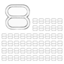 50 Pcs Bra Hooks for Straps, 8mm 8 Shaped Slider Bra Hooks Replacement, Clear