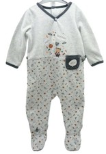 Sergent Major grenouillère velours grise motifs halloween bébé garçon 18 mois