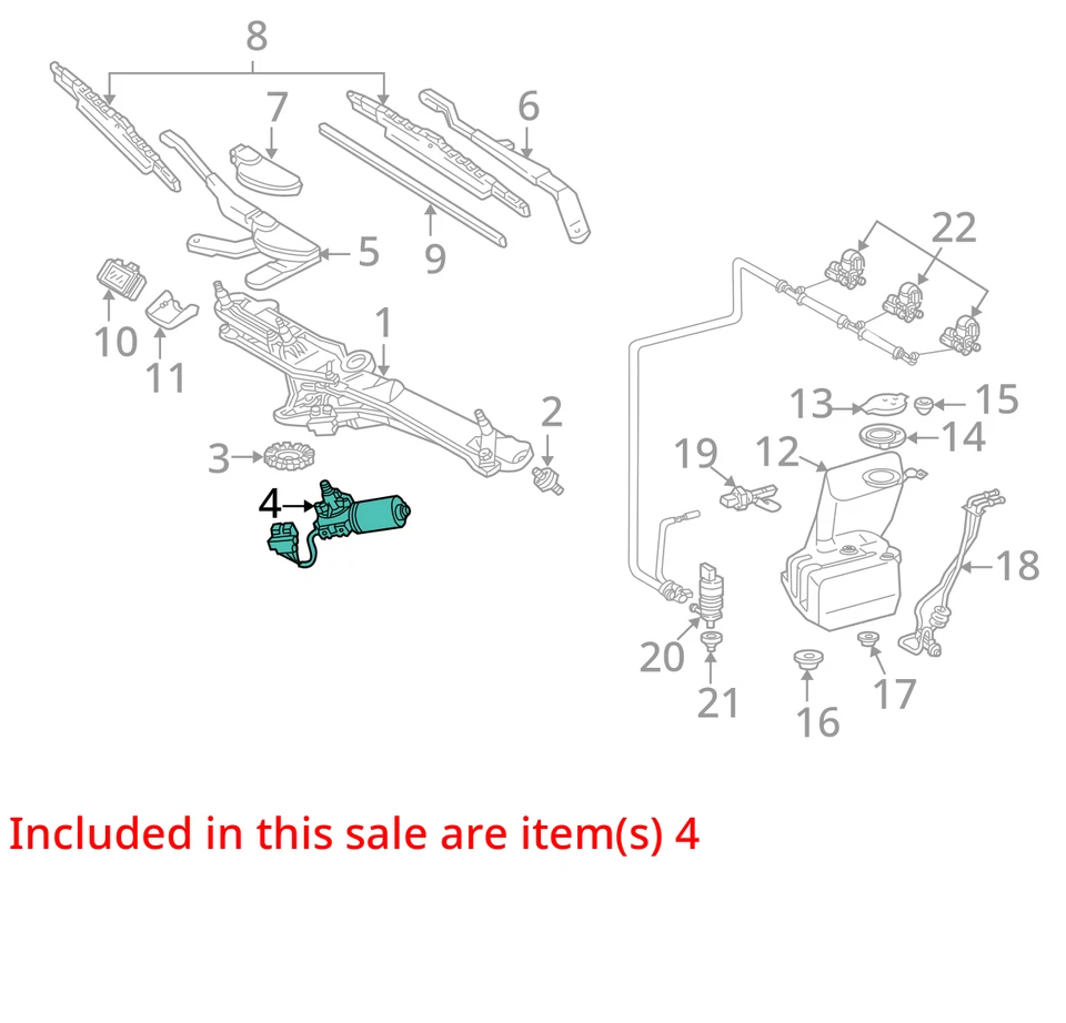 2000-2006 Mercedes-benz S430 Front Windshield Wiper Motor M73SG - Image 3 of 4
