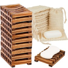 60-Piece Soap Saver Kit - Sisal Mesh Bags & Bamboo Wood Soap Holders for Bath...