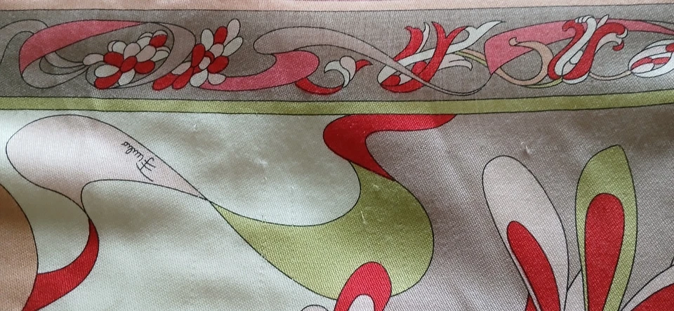 Bufanda larga rectangular vintage de lana/seda PUCCI hecha en ITALIA Foto 4 de 4