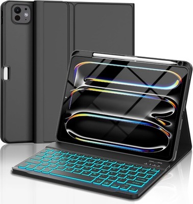 iPad Pro 11'' (M4 2024) Keyboard Case   BT - 7-Color Backlight - Magnetic