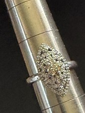 Kay Jewelers Sterling Silver 925 Prong Set Champagne Clear Diamond RIng Size 10