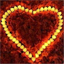 7000 PCS Artificial Rose Petals 72 LED Candles Battery Operated Romantic Set