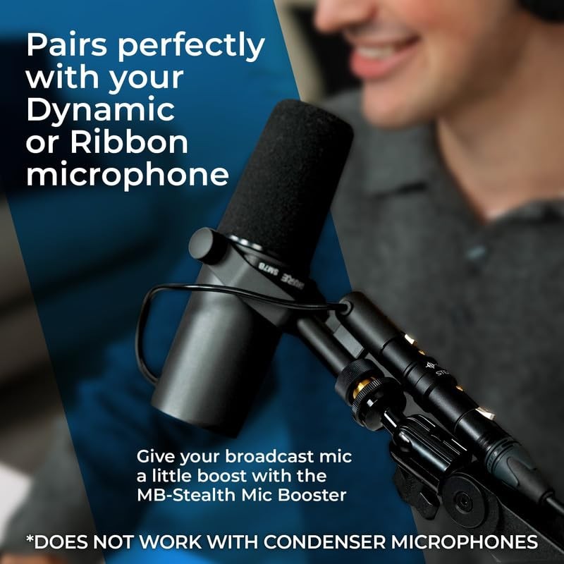 Coda MB-Stealth in-Line Microphone Preamp Mic Gain Booster for Dynamic and Ri...