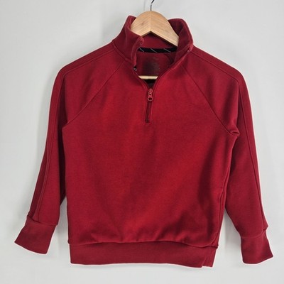 Art Class Pullover Kids M 8 Red Quarter 1/4 Zip Ribbed Sweatshirt Sweater