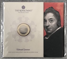 2023 EDWARD JENNER £2 Brilliant Uncirculated Coin In Royal Mint Packaging MINT