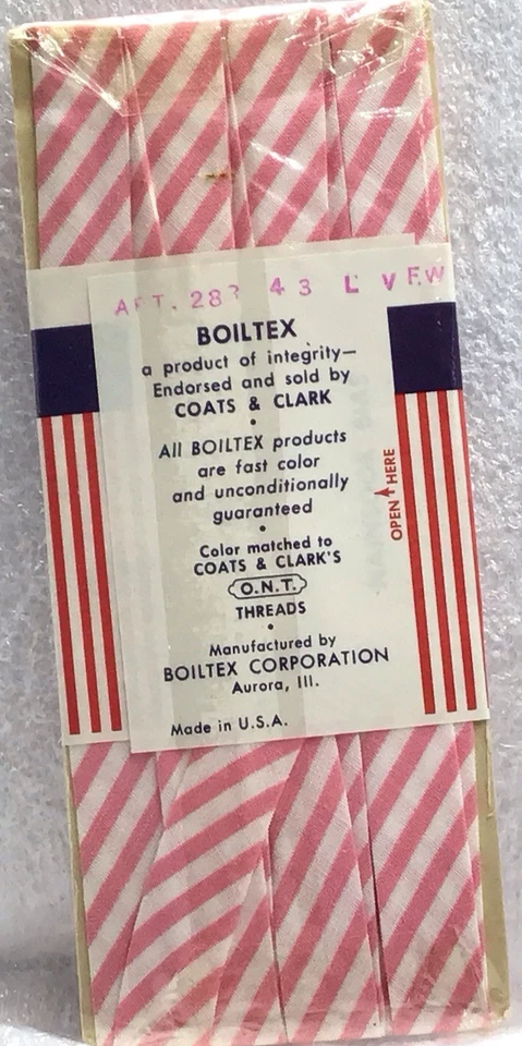 Cinta sesgada Boiltex Nainsook rosa 1/2" 3 yardas talla 5 31 rosa 100 % algodón vintage Foto 3 de 4