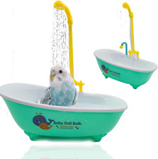 Parrot Automatic Bathtub with Shower, Cute Durable Bird Bath Shower Tub Birds Ba