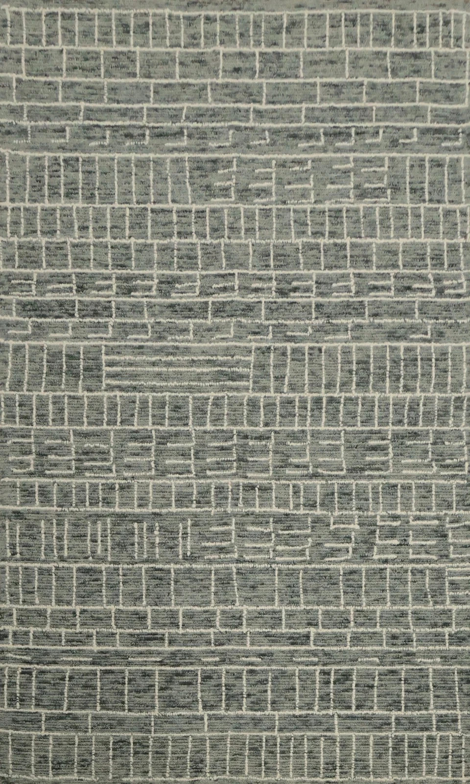 Modern Area Rug 5x8 Hand-Tufted Wool Indian Carpet with Geometric Design