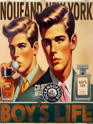 BOY'S LIFE Cologne. Men Retro  ca. 1960 Vintage-Style Advertising Poster 18 x 24
