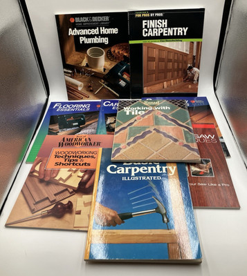 Lot of 9 Home Improvement Books Vintage PB Carpentry Plumbing Tile Flooring Saw