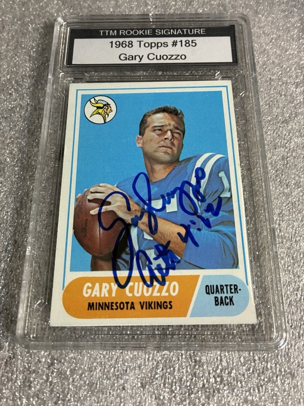 1968 Topps Gary Cuozzo #185 Autographed Rookie Card - Encapsulated