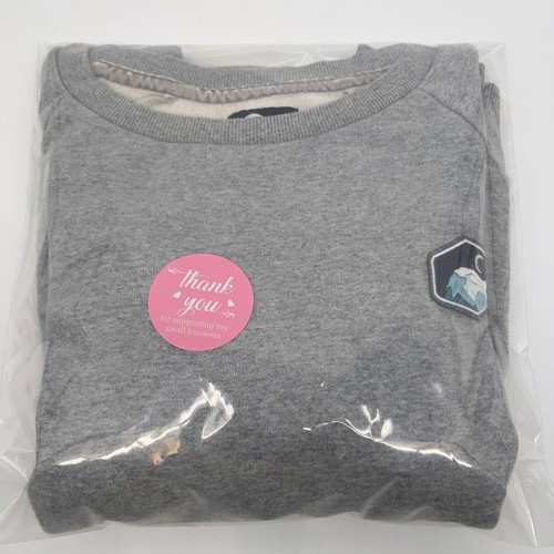 Zyia Active Crew Neck Sweatshirt Womens S Grey Patch Cotton Comfy Lounge Gym - Picture 11 of 11