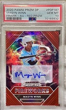 Masyn Winn POP 3 Auto 2020 Prizm Draft Fireworks /50 PDP187 Cardinals Arkansas