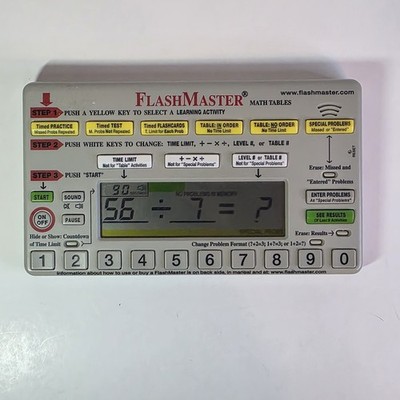 FlashMaster Math Tables Electronic Learning Tool Model MT1A - Tested & Working
