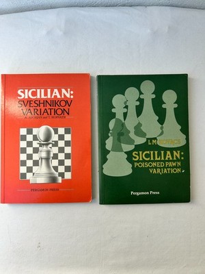 Lot of 2 Chess Books Sicilian Sveshnikov Poisoned Pawn 1986 1987 Pergamon Adorja