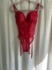 Fashionova Red mesh Corset Chemise - size s