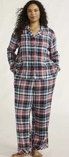 Plaid Pajamas 2 Piece Long Sleeve Top And Pants Size Small