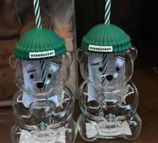 StarbucksBearista Bear Cup Limited Edition Glass Cup Coffee Cup Xmas gift✧⋆❅