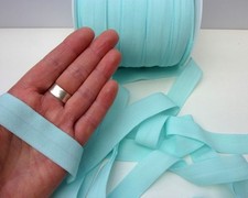Fold over elastic 20mm light blue super soft for lingerie hair by metre or roll