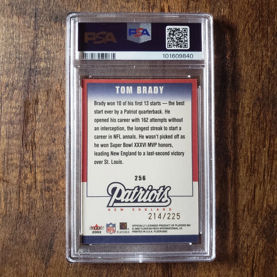 2002 Fleer Tradition #256 Tom Brady Building Blocks Tiffany /225 Pop 7, 1 Higher - Image 2 of 3