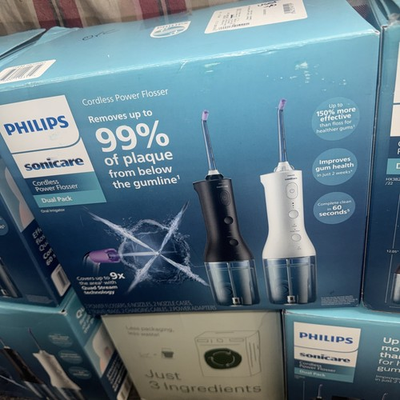#ad Philips Sonicare Cordless Power Flosser Dual Pack Black White Oral Irrigator $49.99