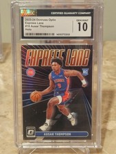 AUSAR THOMPSON 2023-24 PANINI DONRUSS OPTIC EXPRESS LANE ROOKIE HOLO RC CGC 10