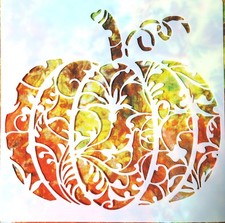 Floral Pumpkin Stencil For Painting - 7.8 X 7.8" - Holiday Fall Autumn Halloween