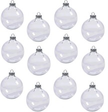 12 Pcs Clear Plastic Fillable Ornament Balls,2.36Inch Christmas DIY Baubles...