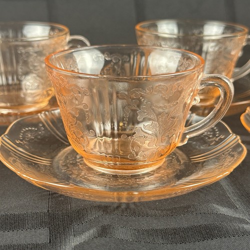 Vtg Macbeth Evans American Sweetheart Pink Depression Glass 2pc Cup Saucer Set