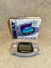 Nintendo Game Boy Advance AGB-001 Glacier Clear Handheld GBA Complete in Box CIB