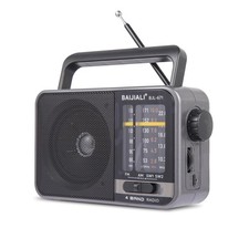 Portable AM/FM Transistor Radio with Loud Speaker, Battery or USB Gray