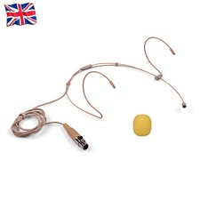 Double Earhook Headset Mic Headworn Condenser Microphone 3-pin Xlr Plug Uk I6v3