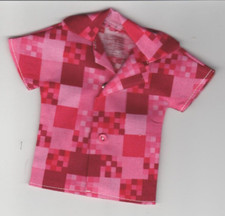 Homemade Doll Clothes-Pretty Pinks Print Shirt that fits Ken Doll B6