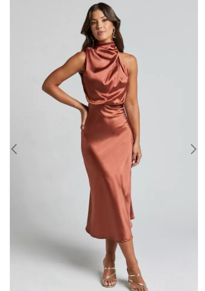 Satin Showpo Clothing Seanna Midi Dress Strapless Bodycon Satin