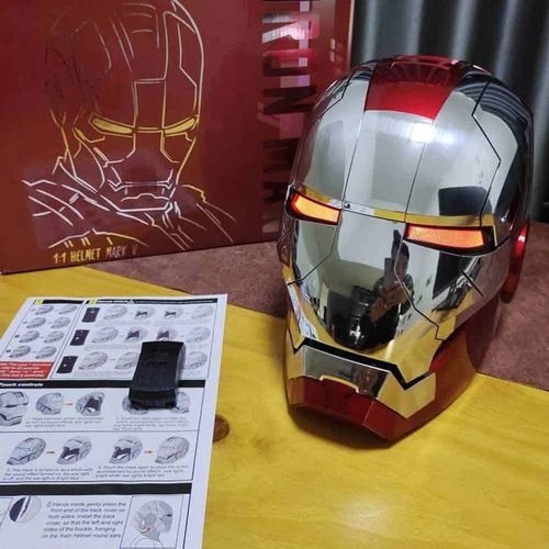 Iron Man Silver MK5 Helmet Electronic Voice Activated Open&Close Mask AUTOKING - Picture 16 of 24