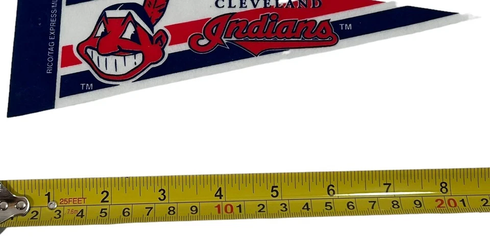 Vtg Cleveland Chief Wahoo FACE 04 MLB MINI Pennant 9in x4in RARE Banner Baseball - Image 2 of 3