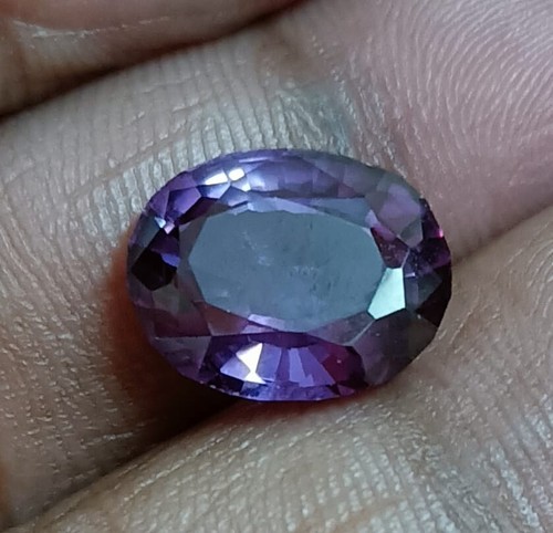 Pietre preziose sciolte 6,55 CT belle alessandrite colore viola taglio ovale naturale - Foto 8 di 12