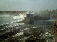Photo 6x4 Wild day at Port of Ness harbour Adabroc Sat 25 Oct 2008 gale f c2008