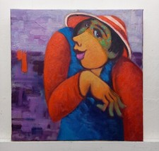 Figura Dipinto Quadro Olio Tela Cm30x30