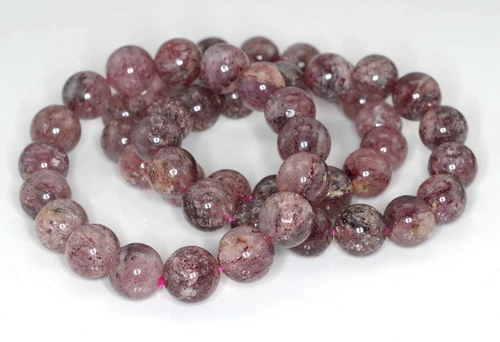 11 MM DUNKELROTE ERDBEERE LEPIDOKROZIT QUARZ EDELSTEIN AAA RUNDE PERLEN 7 Zoll - Bild 4 von 4