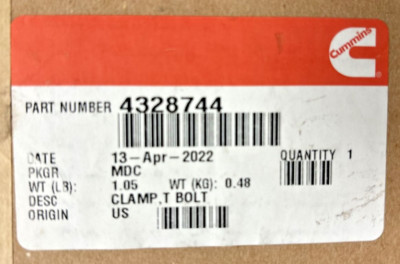 BRAND NEW GENUINE CUMMINS T-BOLT CLAMP for Cummins 6.7 liter ISB/QSB ...