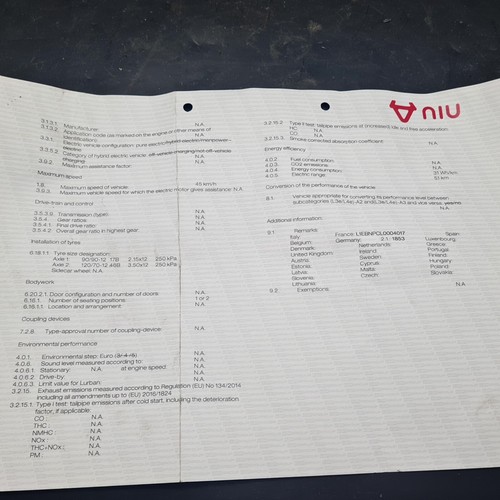 Documentos Documentos Carta Vehículo NIU N-Pro Series/N1S/NQi/N-Sport #27952 - Imagen 2 de 5