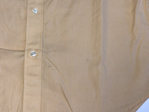 Vestido informal a cuadros Gap naranja blanco a rayas manga larga para hombre talla L 16 16,5* - Imagen 7 de 10