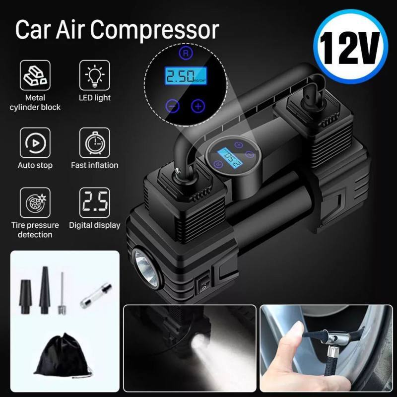 Heavy Duty Portable Air Compressor Car Tire Inflator Electric Pump Auto New 12V