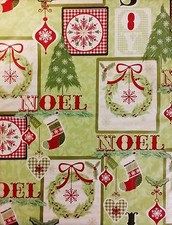 Home for Christmas Collection Vinyl Flannel Back Tablecloth Various Sizes
